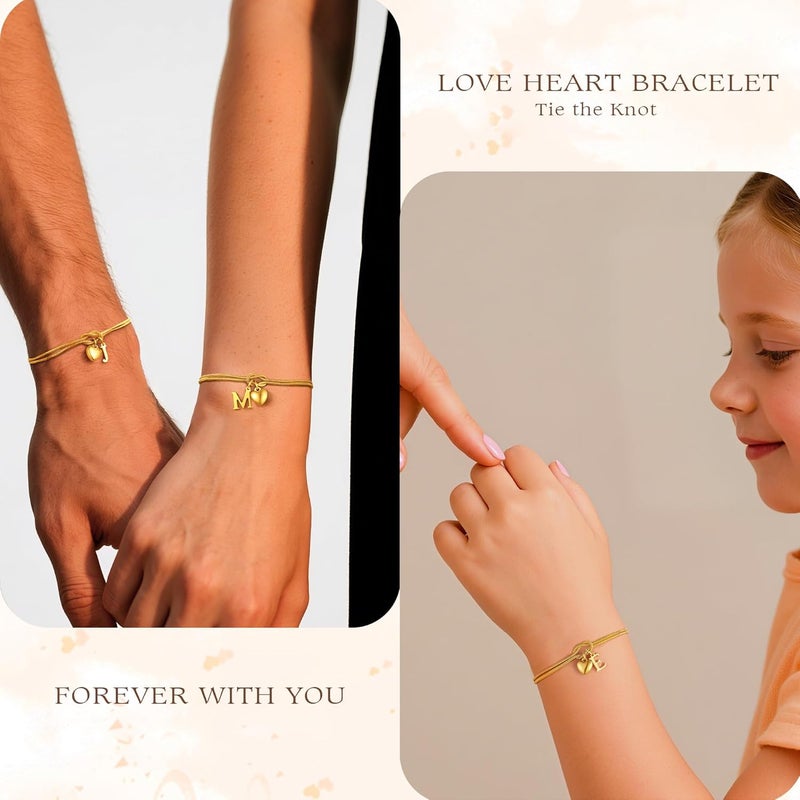 M MOOHAM Initial Knot Bracelets for Women - 18K Gold Plated Initial Knot Bracelets for Women Teen Girls, Trendy Letter A-Z Love Charm Bracelet Dainty Jewelry Womens Bridesmaid Birthday Gifts - Image 5